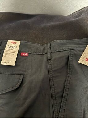 Levi's Olive Green Carrier Cargo Shorts with Red Tab
